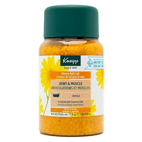 Kneipp Joint & Muscle Mineral Bath Salt with Arnica - Rejuvenate Joints & Muscles - 17.6 oz - Up to 10 Baths