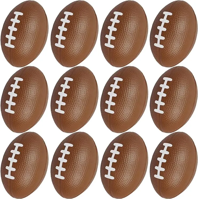 Mini Sports Balls for Kids Party Favor Toy, Soccer Ball, Basketball, Football, Baseball (12 Pack) Squeeze Foam for Stress, Anxiety Relief, Relaxation.