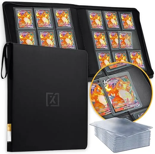 X PRO Toploader Binder | Holds 252 Toploaders | 20 Toploaders INCLUDED | 9-Pocket Top Loader Binder | Ringless Double-Sided Pockets | Top loader Binders for TCG, Sports | Premium Top Loader Storage