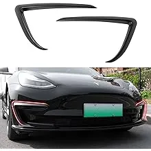 Xipoo Fog Light Trim Compatible with Tesla Model 3 Fog Light Trim Front Fog Light Cover Eyebrow Cover Trim Frame Exterior Decoration Replacement for 2017-2023 Tesla Model 3 Accessories (Matte Black)