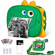 Kids Camera Instant Print,Dinosaurs Instant Print Camera for Kids,Birthday Gifts for Boys,2.4-Inch/1080P with 32GB Card,Christams Birthday Gifts for Girls Boys Age 3-12