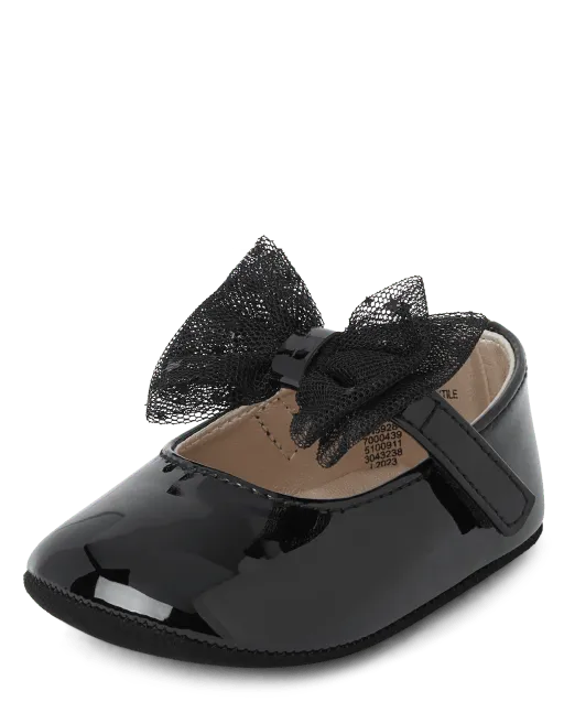 Baby Girls Metallic Bow Ballet Flats - Metallic