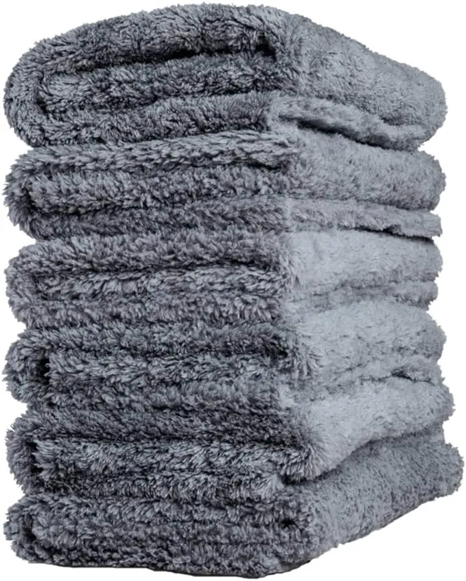 Adam's Polishes Borderless Grey Edgeless Microfiber Towel - Premium Quality 480gsm, 16 x 16 Inches Plush Microfiber - Delicate Touch for The Most