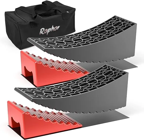 Camper Leveler 2 Packs, New Version Ramps Kit for Travel Trailer, Up to 35,000 lbs, Double Non-Slip Design, Faster and Easier Than RV Leveling Blocks