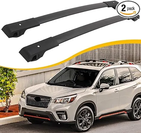 Cross Bars Roof Rack Fit for 2014-2024 Subaru Forester / 2013-2025 XV Crosstrek / 2012-2019 Impreza / 2022-2025 Outback Wilderness Cargo Carrier with Raised Side Rails