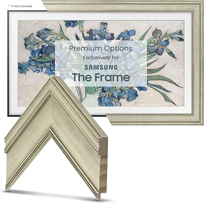 Deco TV Frames - Premiere Bezel for Samsung the Frame TV - 55" - Antique White