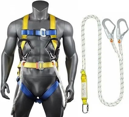 Fall Protection Safety Harness OSHA/ANSI Compliant,internal Shock Absorbing landyard&Hook