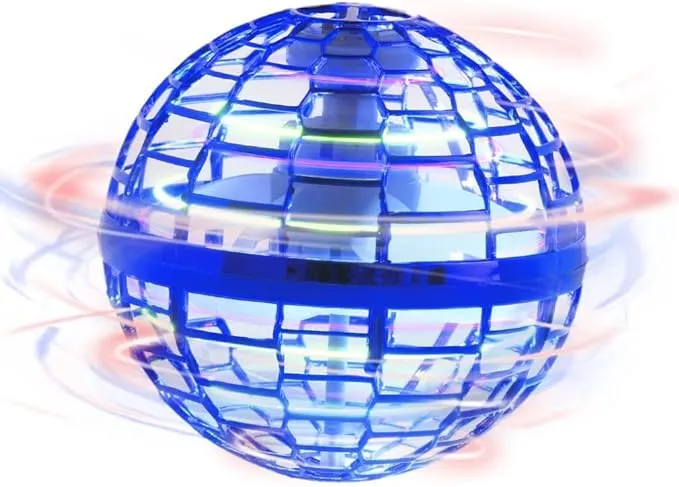 Flying Orb Ball Toy 2024: Cosmic Globe Galaxy Ball with Led Lights, Boomerang Hover Orb, Galactic Flying Spinner, Hand Mini Drone Ball, Cool Kids Toys for Boys Age 6 7 8 9 10 11 12 Girls Gifts, Blue