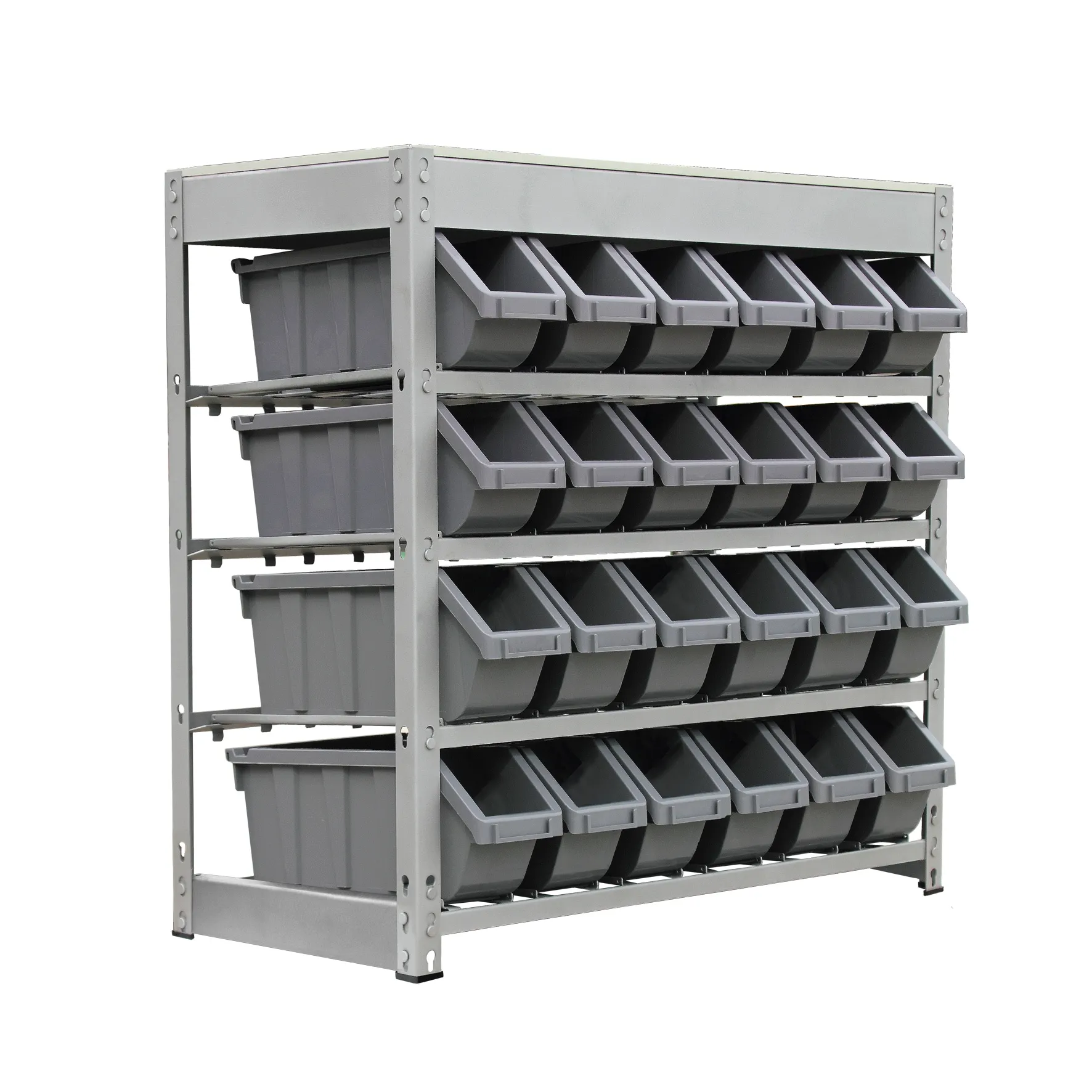 King's Rack 4-Tier Metal Organizer Shelving Rack with 24 Bins GT0938