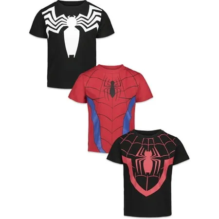 Spider-Man Big Boys 3 Pack Graphic T-shirts Black/Red 18-20