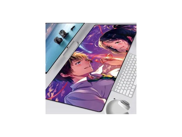 Your Name Anime Mousepad Gamer Gaming Mouse Pad Large Padmouse Locking Edge Office Desk Mat for Computer PC Laptop 400X900X2MM