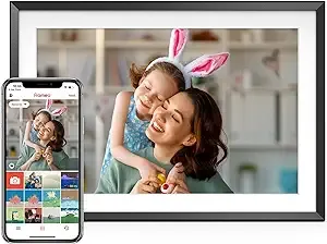 Skyzoo WiFi 10.1'' Digital Picture Frame, IPS HD Touch Screen Smart Photo Frame with 16GB Storage, Auto-Rotate, Easy Setup to Share Photos or Videos Remotely (10.1 inch)