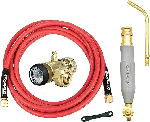 TURBOTORCH 0386-0090 WSF-4 Manual Torch Kit, Air Acetylene/, B Tank Connection, Soft-Flame, Color Coded O-Ring, Includes AR-B Regulator, WA-400 Handle, AH-12 Hose, Tip