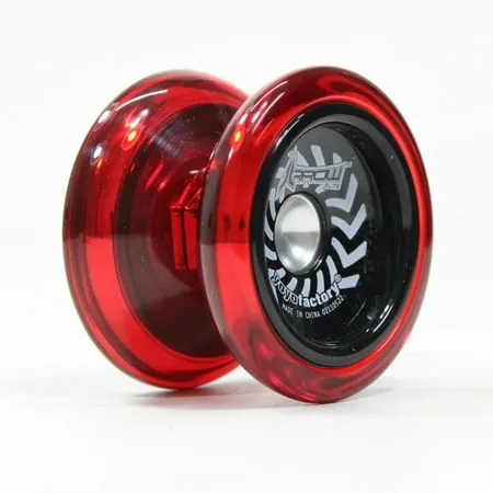 YoYoFactory Arrow Yo-Yo -Beginner Friendly- Extra Bearing Included for Unresponsive Play! (Red with Black Cap)