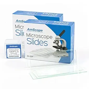 AmScope Microscope Slides, 100 Blank Slides with 100 Cover Glass