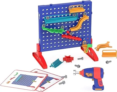 Educational Insights Design & Drill Marble Maze, Marble Run STEM Toy, Over 50 Pieces, Ages 5+