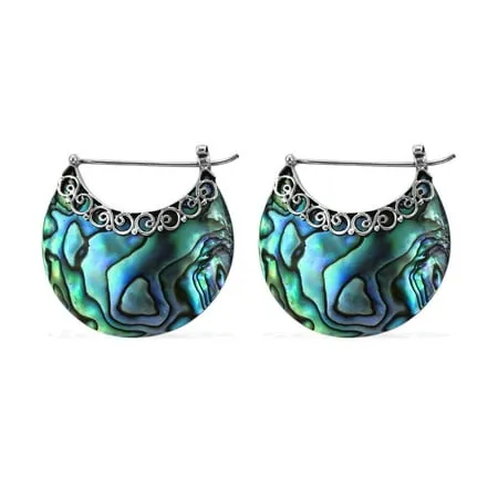 Shop LC Abalone Shell Hoop Earrings