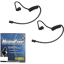 Pack of 2 FBI Style Black Twist On Replacement Acoustic Tube for Two-Way Radio Headsets by MaximalPower