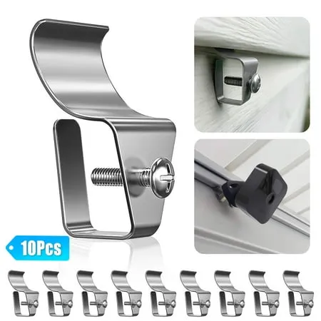 10Pcs Vinyl Siding Clip Hooks EEEkit No-Hole Needed Stainless Steel Outdoor Vinyl Siding Screws Hanger for Mount Home Security Camera