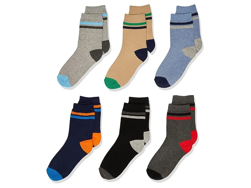 Jefferies Socks Boys' Multi Stripe Crew Socks 6 Pack