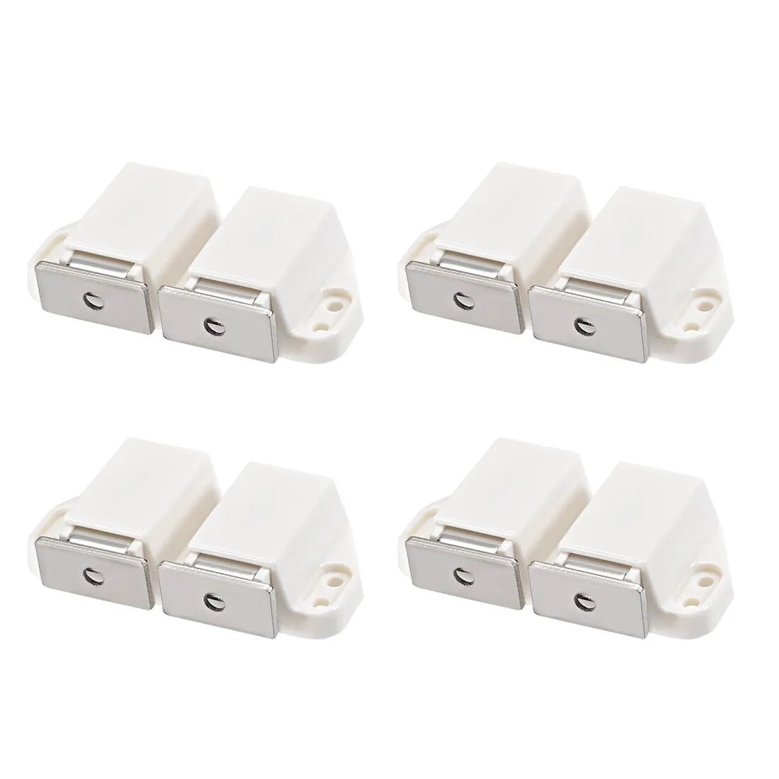 Double Touch Catch Magnetic Latch for Cabinet Door Cupboard White 4pcs - Double White-4pcs