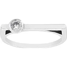 New Silpada &#039;Parker Bar&#039; Cubic Zirconia Ring in Sterling Silver, Size 7