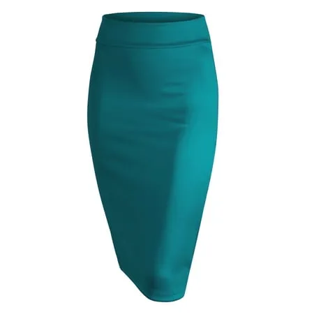 Premium Women’s Pencil Skirt - Elastic Waist - Stretch Bodycon Midi Skirt - Many