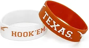 aminco NCAA Texas Longhorns Wide Bracelet, 2-Pack