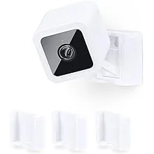 BRAINWAVZ 3 Pack Wall Mount for Wyze Cam V3 & V4, Adhesive VHB Stick On - Easy to Install, No Tools Needed, No Mess, No Drilling, Strong Adhesive Mount, White