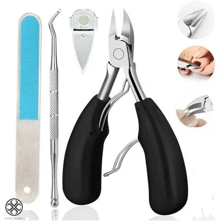 Podiatrist Nail Clippers, Professional Thick & Ingrown Toenail Clippers for Men & Seniors,Pedicure Clippers Toenail Cutters, Super Sharp Curved Blade Grooming Tool