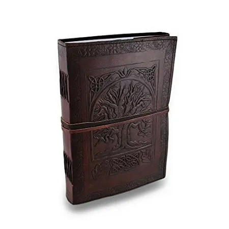 Vintage Tree of Life Leather Cover Blank Spell Sketch Book for Gift Pack of Two5