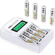 EBL LCD Battery Charger Smart Individual 907 AA AAA Rechargeable Battery Charger for Ni-MH Ni-CD Rechargeable Batteries