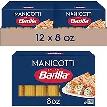 Barilla Manicotti Pasta, 16 oz. Box (Pack of 12) - Non-GMO Pasta Made with Durum Wheat Semolina - Kosher Certified Pasta