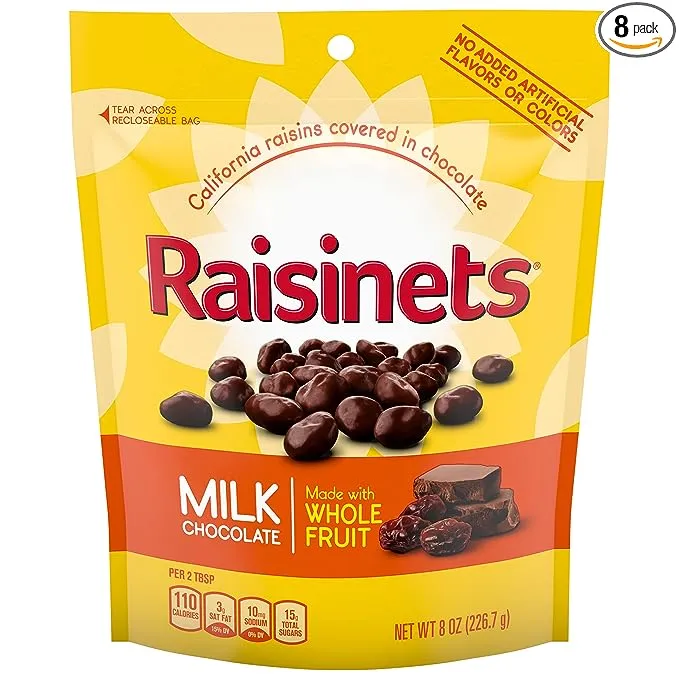 Raisinets, Milk Chocolate Covered California Raisins, Movie Theater Candy Box, 3.1 oz each, Bulk 15 Pack