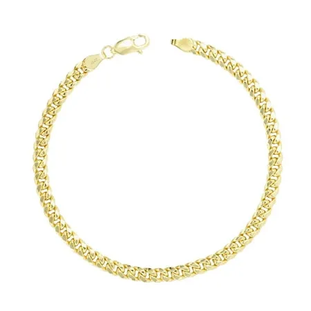 Nuragold 10k Yellow Gold 4.5mm Miami Cuban Link Chain Bracelet Mens Womens Jewelry 7 7.5 8 8.5 9