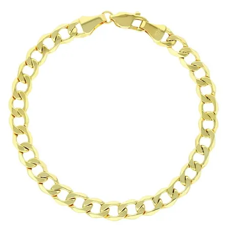 Nuragold 10k Yellow Gold 5.5mm Cuban Curb Link Chain Bracelet Womens Mens Jewelry 7 7.5 8 8.5 9