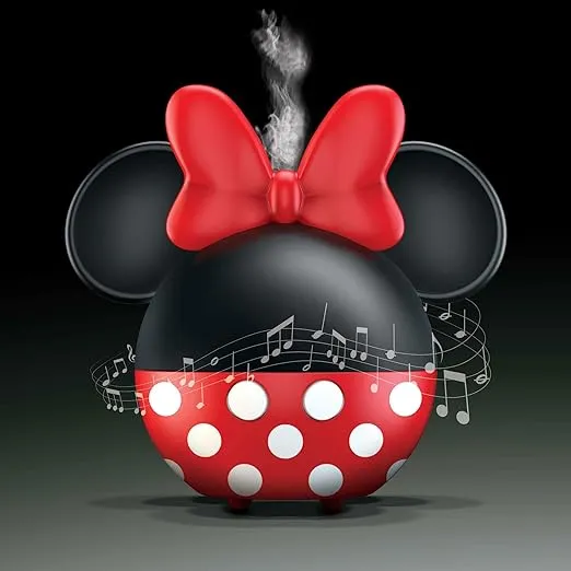 Disney Mickey Mouse Ultrasonic Diffuser with Built-in Bluetooth Speaker, Classic Disney Character Design, Last up to 8 Hours, 100 ML Tank Capacity, Bluetooth 5.1