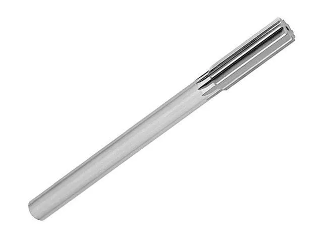 Drill America DWRR Series Qualtech High-Speed Steel Chucking Reamer, Straight Flute, Round Shank, Uncoated (Bright) Finish, #12 Size (Pack of 1)