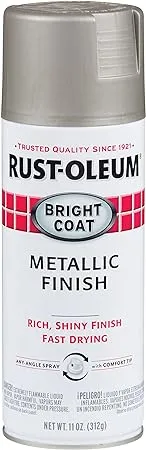 Rust-Oleum 7718830 Stops Rust Bright Coat Metallic Spray Paint, 11 Ounce (Pack of 1), Chrome