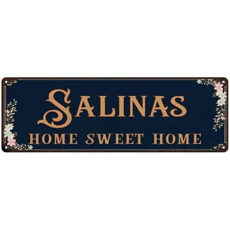 SALINAS Home Sweet Home Victorian Look Gift 6x18 Metal Sign 206180046719