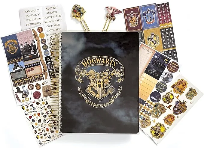 Paper House Productions Harry Potter Hogwarts Crest 12 Month Undated Planner Set with Month and Event Flag Stickers and More!Paper House Productions Harry Potter Hogwarts Crest 12 Month Undated Planner Set with Month and Event Flag Stickers and More!