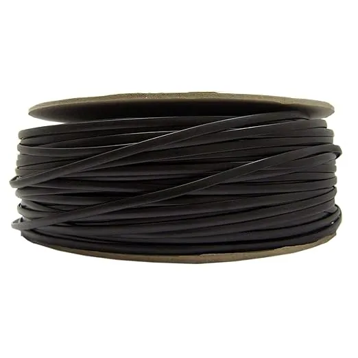 CableWholesale 1000 feet Bulk Flat Telephone Cord, Black, 26/4 (26 AWG 4 Conductor), Telephone Cable Spool, Bulk Telephone Wire