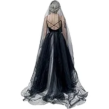 Super Long 5 Mitters Veil 1 Tier Black Tulle Cut Edge Wedding Bridal Veil Cathedral Veil Photography Halloween Costume Accessory Headpiece