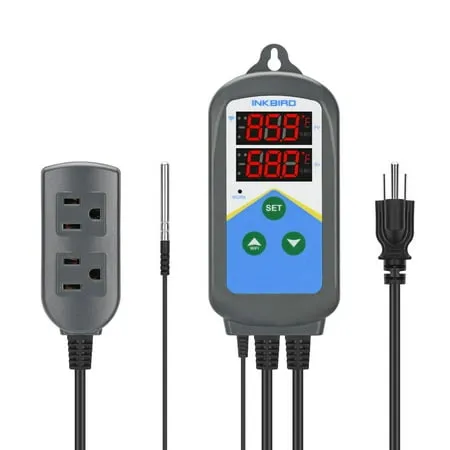 Inkbird Digital Temperature Probe Controller Thermostat Timer AC 110V 1200W Only Heating Plug Time Switch Reptile Breeding Heater Planting Greenhouse No Cooling Control