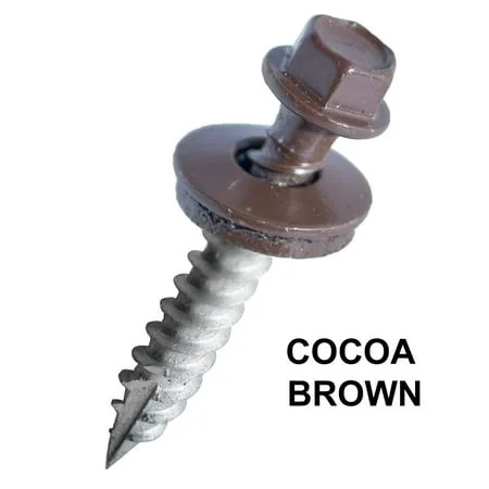 EAGLE 1 (250 Count) Metal Roofing Screws Painted Hex Washer Head Sheet Metal Roof Screw. Self Starting/self Tapping Metal to Wood, Sheet Metal Roofing siding Screws (1.5", Brown)