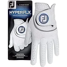 FootJoy Men's HyperFLX Golf Gloves White Medium/Large, Worn on Left Hand