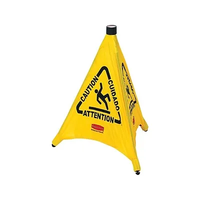 Rubbermaid Commercial Products Wet Floor Cone, 30"H, Yellow/Black (FG9S0100YEL)