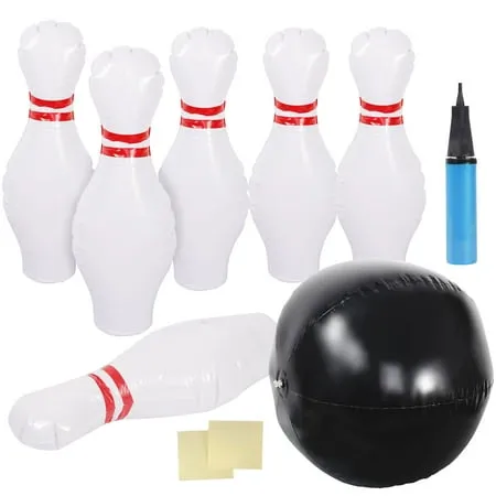 ZENSTYLE Bowling Game Pins Toddler Outdoor Indoor Games Bowling Toy Set Family Fun Game for Kids and Adults Lawn Game 6 Pins 1 Ball