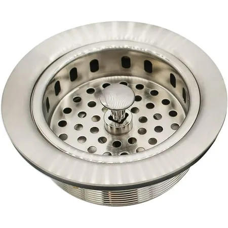 Post Style Large Kitchen Basket Strainer in Stainless Steel