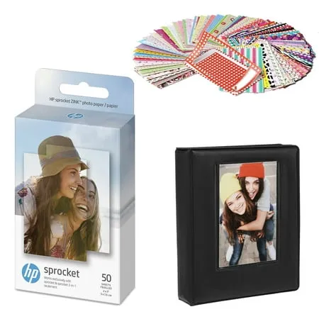 HP Sprocket 2x3 Premium Zink Sticky Photo Paper Compatible with HP Sprocket Photo Printers -Bundle Zink paper, photo Album and Sticker sets.HP Sprocket 2x3 Premium Zink Sticky Photo Paper Co…